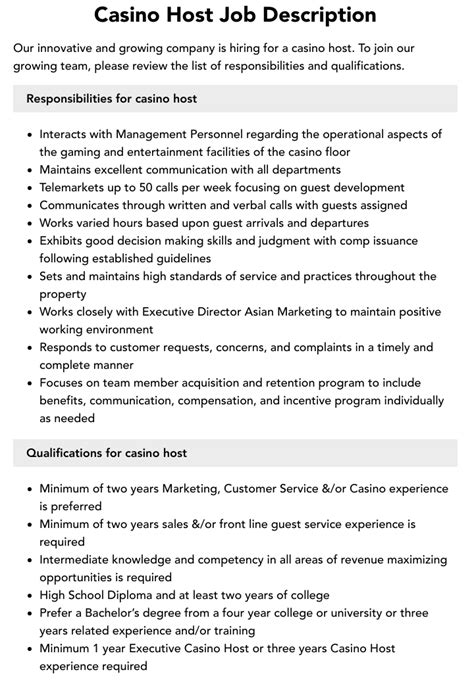 vip roller job description|Casino Host Job Description .